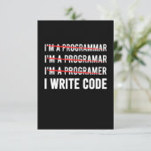 Funny Programmer I Wite Code RSVP Kaartje (Staand voorkant)