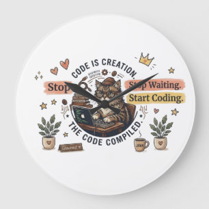 Funny Programmer Kat Hoodie Eten Slapen Code Her Grote Klok