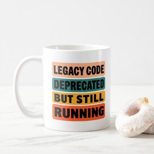 Funny Programmer Legacy Code Retro  Koffiemok (Met donut)