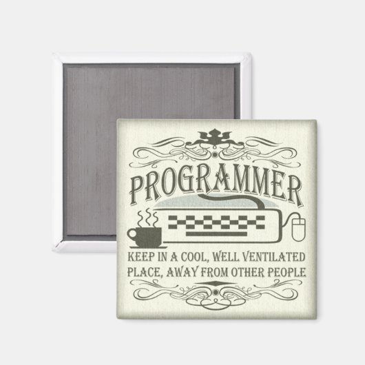Funny Programmer Magneet (Voorkant / Achterkant)