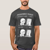 Funny Programmer Probleem it Works Computer Nerd T-shirt (Voorkant)