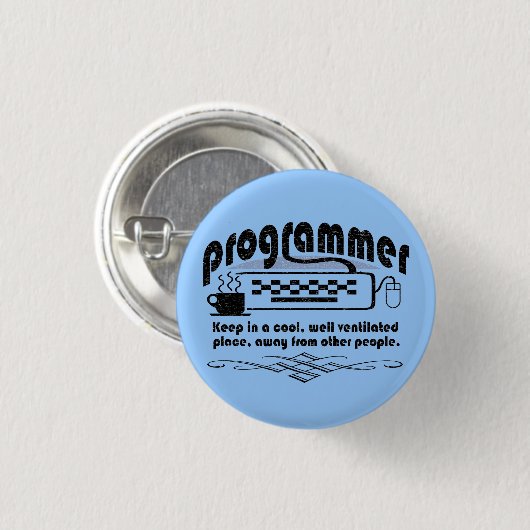 Funny Programmer Ronde Button 3,2 Cm (Voorkant /achterkant)