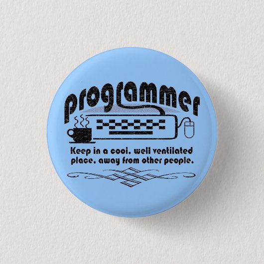 Funny Programmer Ronde Button 3,2 Cm (Voorkant)