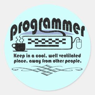 Funny Programmer Ronde Sticker