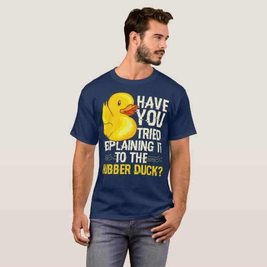 Funny Programmer Rubber Debugging T-shirt (Voorkant volledig)
