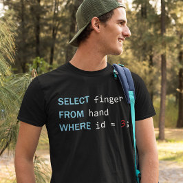 Funny Programming Geek selecteert vinger uit hand T-shirt
