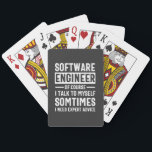 Funny Programming Software Engineer Gift Pokerkaarten<br><div class="desc">Grappig programmeerontwerp dat luidt: "Software Engineer natuurlijk ik praat soms met mezelf,  ik heb deskundig advies nodig". Dat is precies goed voor een programmeur die Computer Software ontwikkelt voor de kost.</div>