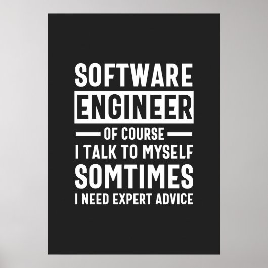 Funny Programming Software Engineer Gift Poster (Voorkant)
