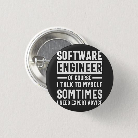 Funny Programming Software Engineer Gift Ronde Button 3,2 Cm (Voorkant /achterkant)