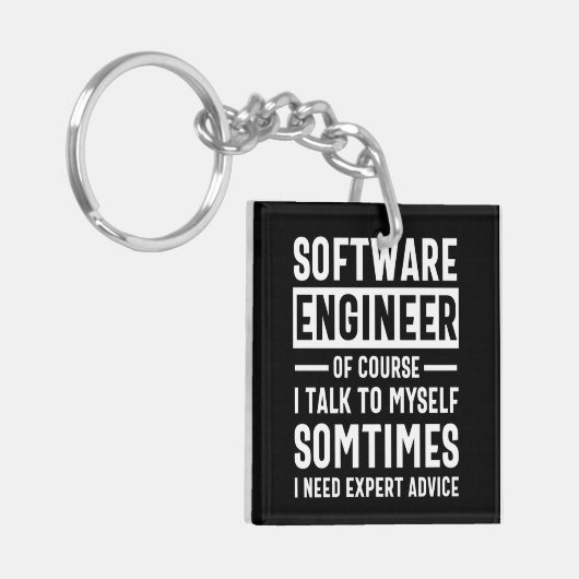 Funny Programming Software Engineer Gift Sleutelhanger (Voorkant Links)