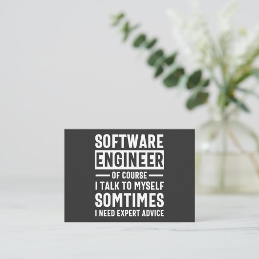 Funny Programming Software Engineer Gift Visitekaartje (Staand voorkant)