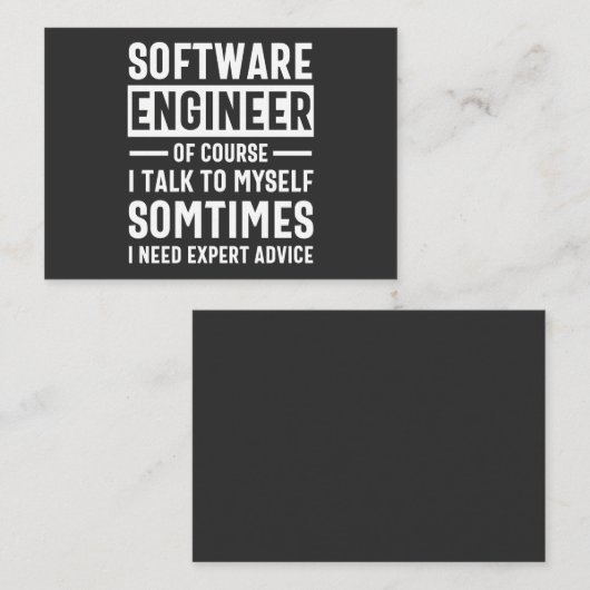 Funny Programming Software Engineer Gift Visitekaartje (Voorkant / Achterkant)