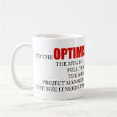 Funny Project Management Gezegde Optimist Pessimis Koffiemok (Links)