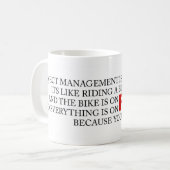 Funny Project Management Gezegde Riding Bike Hell Koffiemok (Voorkant links)