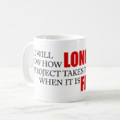 Funny Project Management Gezegde voltooid Koffiemok (Voorkant links)