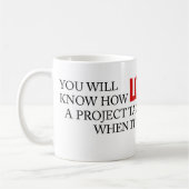 Funny Project Management Gezegde voltooid Koffiemok (Links)