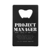 Funny Project Manager Dictionary Definition Creditkaart Flessenopener (Voorkant)
