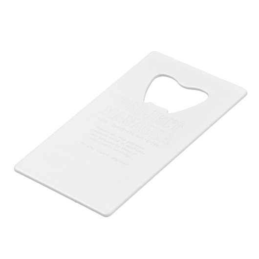 Funny Project Manager Dictionary Definition Creditkaart Flessenopener (Achterkant Gekanteld)