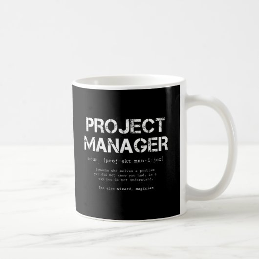 Funny Project Manager Dictionary Definition Koffiemok (Rechts)