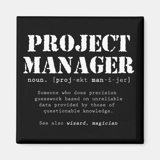 Funny Project Manager Dictionary Definition Magneet (Voorkant)