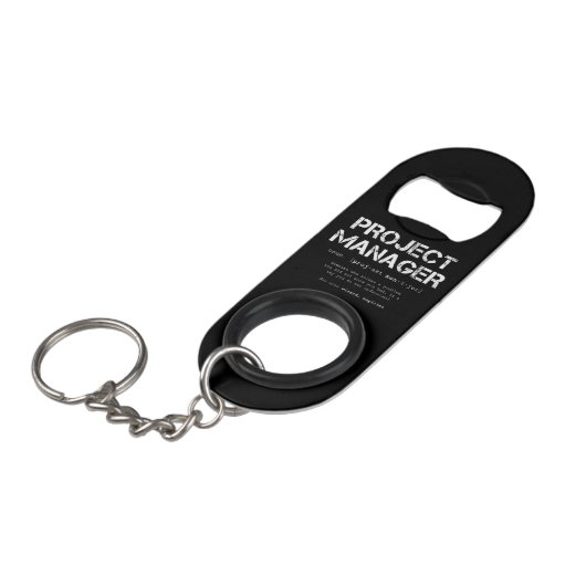 Funny Project Manager Dictionary Definition Mini Flessenopener (Voorkant Gekanteld)