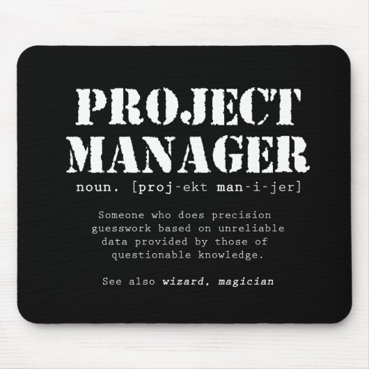 Funny Project Manager Dictionary Definition Muismat (Voorkant)