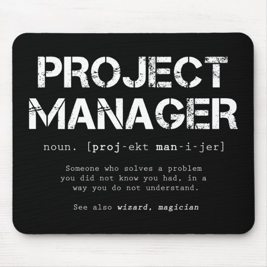 Funny Project Manager Dictionary Definition Muismat (Voorkant)