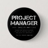 Funny Project Manager Dictionary Definition Ronde Button 5,7 Cm (Voorkant)