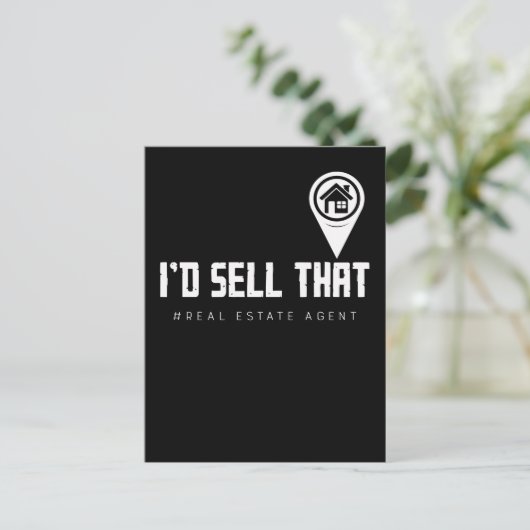 Funny Property Broker Fun Real Estate Agent Briefkaart (Staand voorkant)