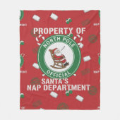Funny Property of Santa's Nap Department Christmas Fleece Deken (Voorkant)