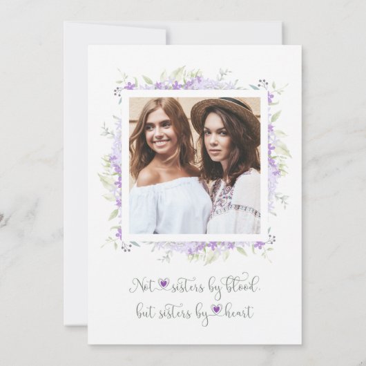 Funny Proposal Photo Bridesmaid Purple Wildflowers (Achterkant)