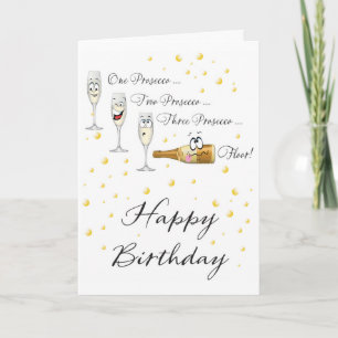 Funny Prosecco Countdown Birthday Card Kaart