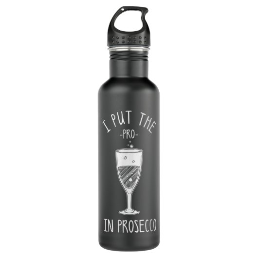 Funny Prosecco Lover Gift for Alcohol Wine Drink Waterfles (Voorkant)