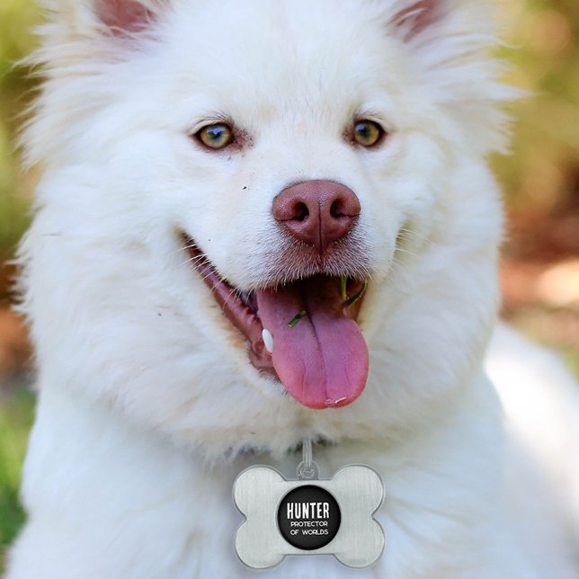 Funny Protector of Worlds Huisdieren Naamplaatje (Creator heeft geüpload)