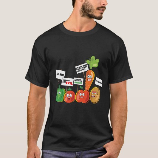 Funny Protest Vegetables Pro Meat Anti Vegans T-shirt (Voorkant)