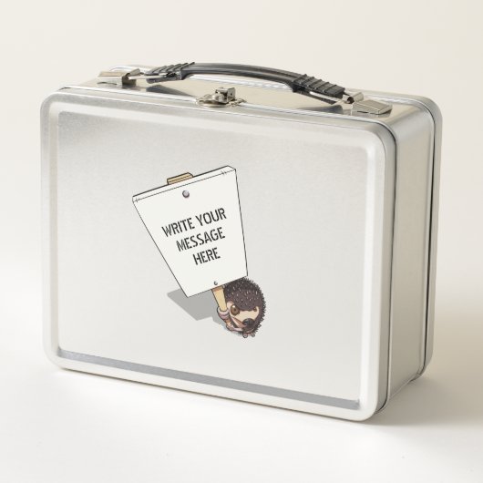 Funny Protester met Placard Cartoon Hedgel (Voorkant)