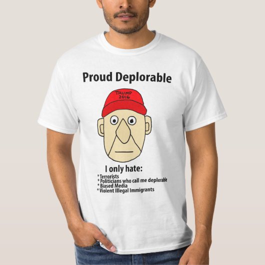Funny Proud betreurenswaardige politieke Cartoon T-shirt (Voorkant)