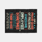 Funny Proud Boss Employee Appreciation Office Men  Fleece Deken (Voorkant (Horizontaal))