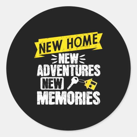 Funny Proud Homeowner New Homenew Adventures New M Ronde Sticker (Voorkant)