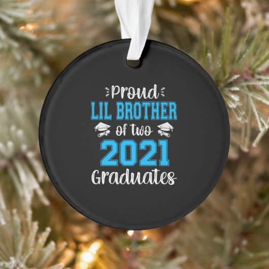 Funny Proud Lil Brother van 2021 afgestudeerden Ornament (Boom)