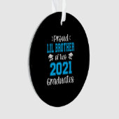 Funny Proud Lil Brother van 2021 afgestudeerden Ornament (voorkant)