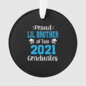Funny Proud Lil Brother van 2021 afgestudeerden Ornament (voorkant)