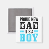 Funny Proud New Dad It's A Boy Gift For Men Cool N Magneet (Voorkant / Achterkant)