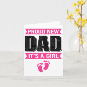 Funny Proud New Dad It's A Girl Gift For Men Cool  Kaart (Gele Bloem)
