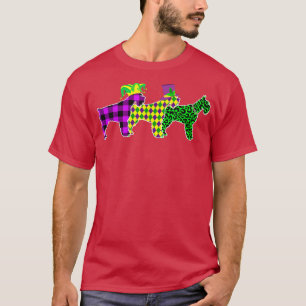 Funny Pset Leopard Mardi Gras Schnauzer Dog Puppy T-shirt