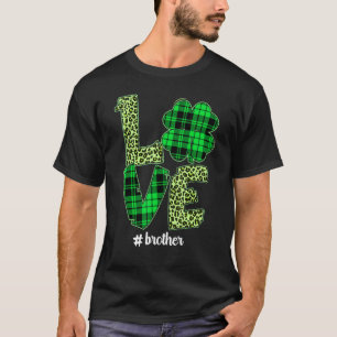 Funny Pset Shamrock Love Brother Leopard St Patri T-shirt