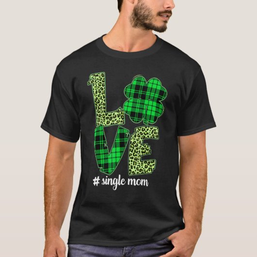 Funny Pset Shamrock Love Single Ma Leopard St Pa T-shirt (Voorkant)