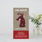 Funny Pset Snowflake Oh Deer Feestdagenkaart (Staand voorkant)