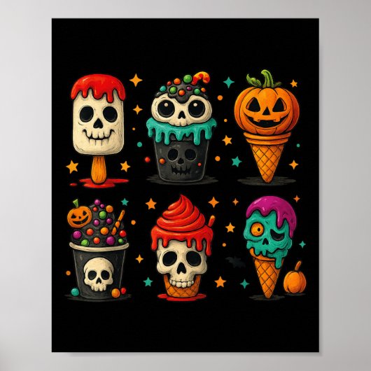 Funny Psicle Summer Horror Halloween Ice Cream Sum Poster (Voorkant)
