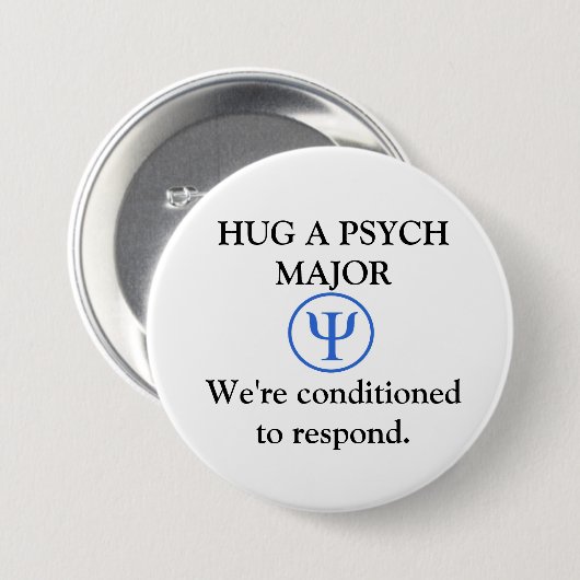 Funny Psych Major Button (Voorkant /achterkant)